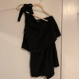 Lulus black one shoulder romper